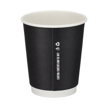 8oz Black Matt Double Wall Hot Cups - Case of 500
