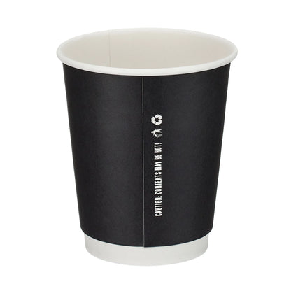 8oz Black Matt Double Wall Hot Cups - Case of 500