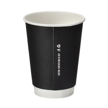 12oz Black Matt Double Wall Hot Cups - Case of 500