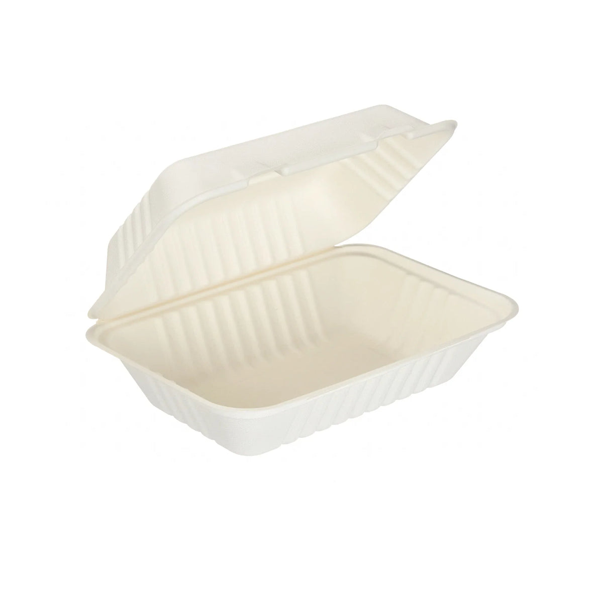 Large Bagasse Clamshell Meal Boxes 9x6" - Case of 250