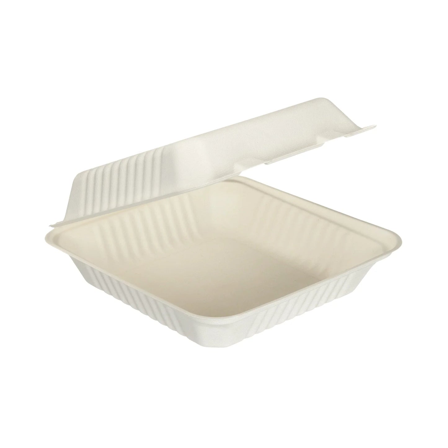 Bagasse Clamshell Meal Boxes 9" Square - Case of 250