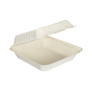 Bagasse Clamshell Meal Boxes 9" Square - Case of 250