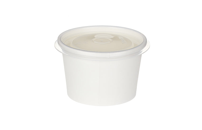 White Paper Takeaway Portion Pots & Lids - 4oz or 7oz (Pack of 250)