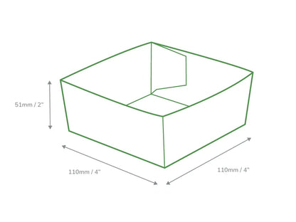 4" x 4" Kraft Folded Board Tray - Burger Tray - Case of 500