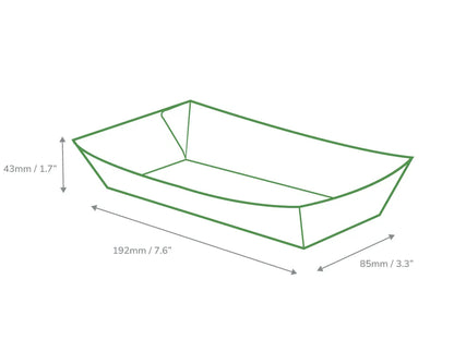 Medium Kraft Folded Board Food Tray - Case of 500