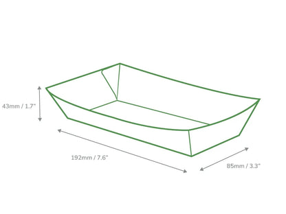 Medium Kraft Folded Board Food Tray - Case of 500