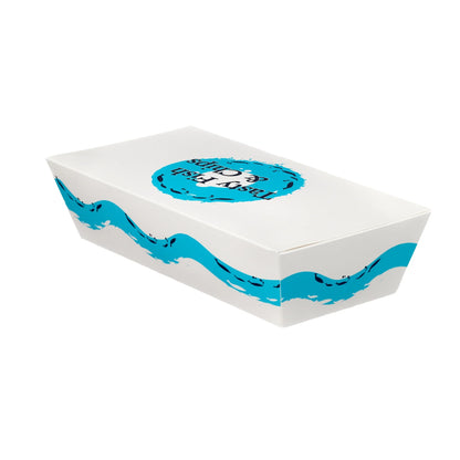 Blue & White Fish and Chip Boxes - Box of 250