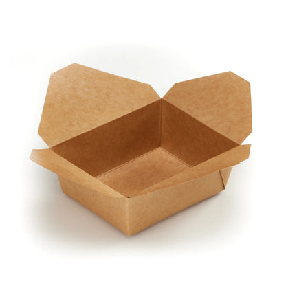 Medium #8 Kraft Folded Board Food Box - Case of 250