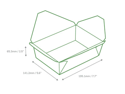 Extra Large #3 Kraft Folded Board Food Box - Case of 180