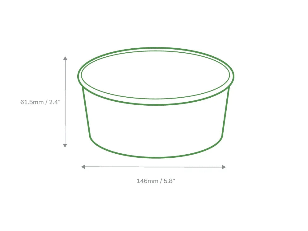 750ml Round Kraft Deli Bowls - Case of 300