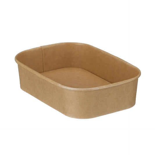 500ml Rectangular Kraft Deli Bowls - Pack of 50