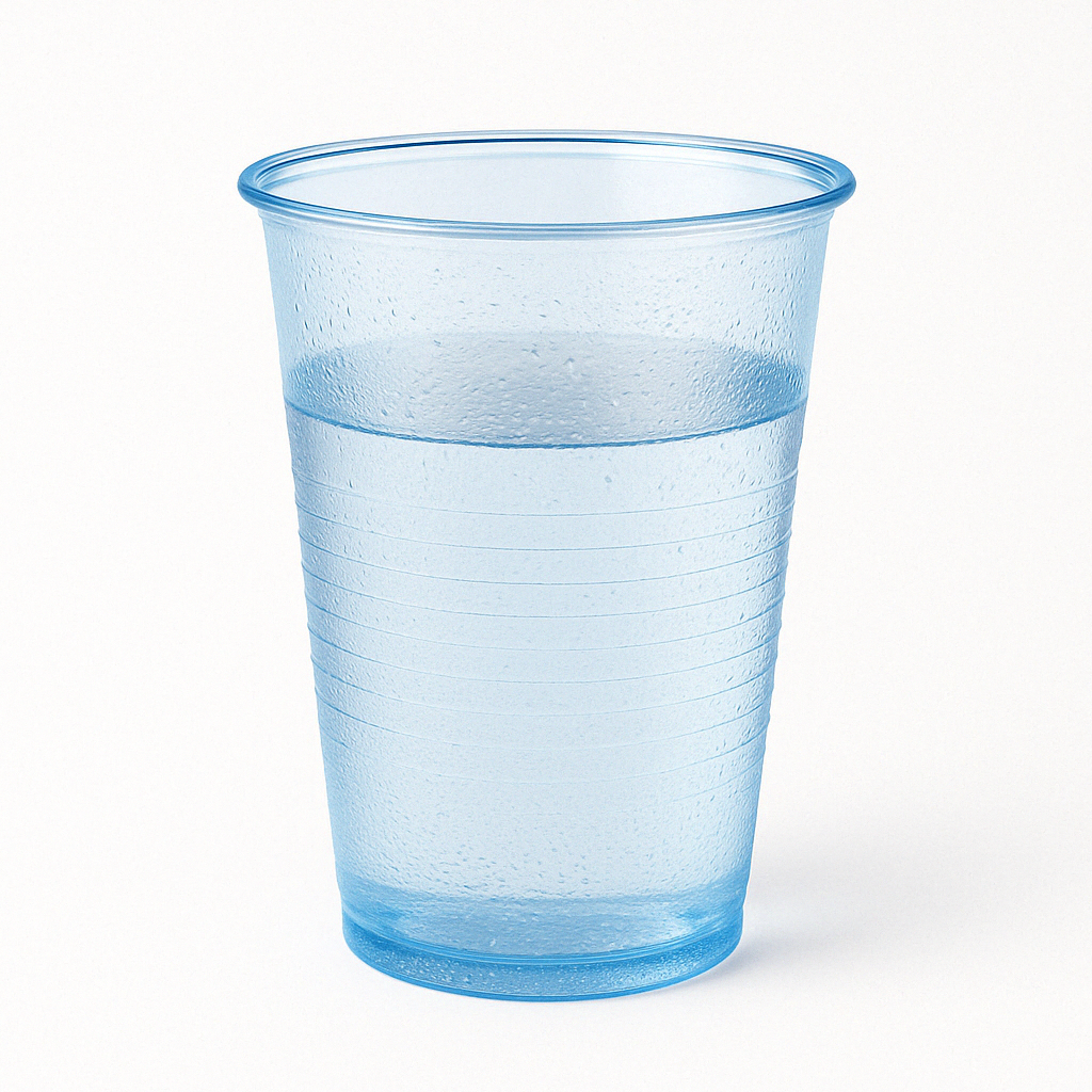7oz / 180ml Blue Tint Plastic Disposable Water Cups - (Box of 1000)