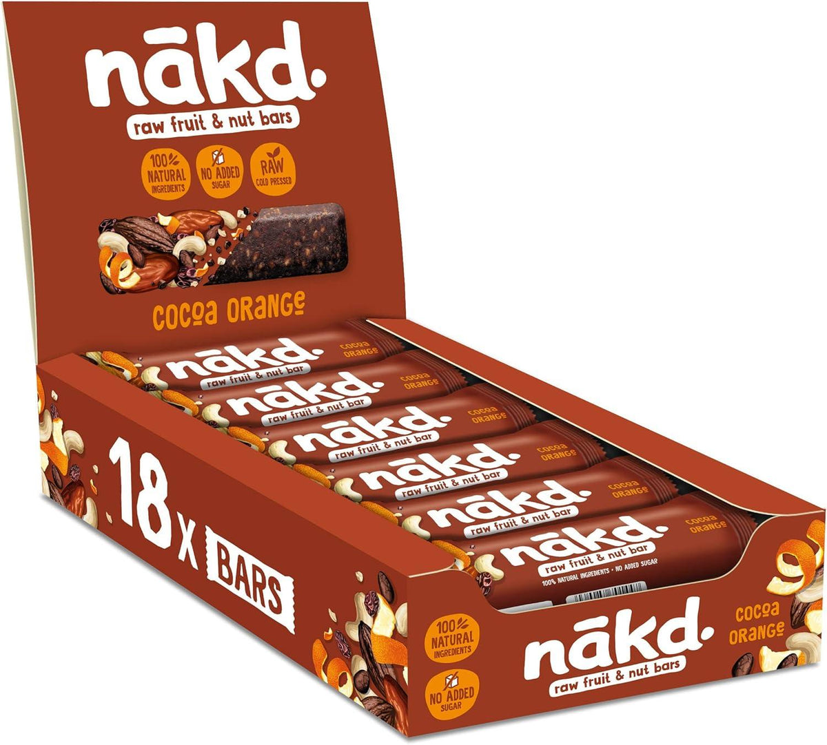 Nakd Cocoa Orange Fruit & Nut Bar 35g (Box of 18)