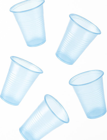 7oz / 180ml Blue Tint Plastic Disposable Water Cups - (Box of 1000)