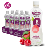 Get More Vits - Vitamin B Still Apple & Raspberry 500ml (12 Pack)