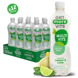 Get More Vits - Multivitamin Sparkling Lemon & Lime 500ml (12 Pack)