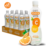 Get More Vits - Vitamin C Sparkling Orange 500ml (12 Pack)