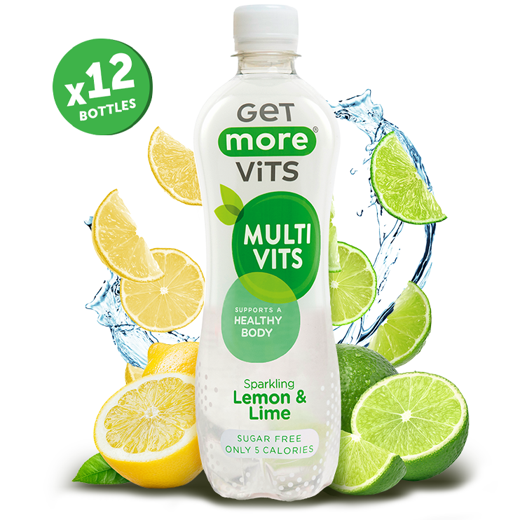 Get More Vits - Multivitamin Sparkling Lemon & Lime 500ml (12 Pack)