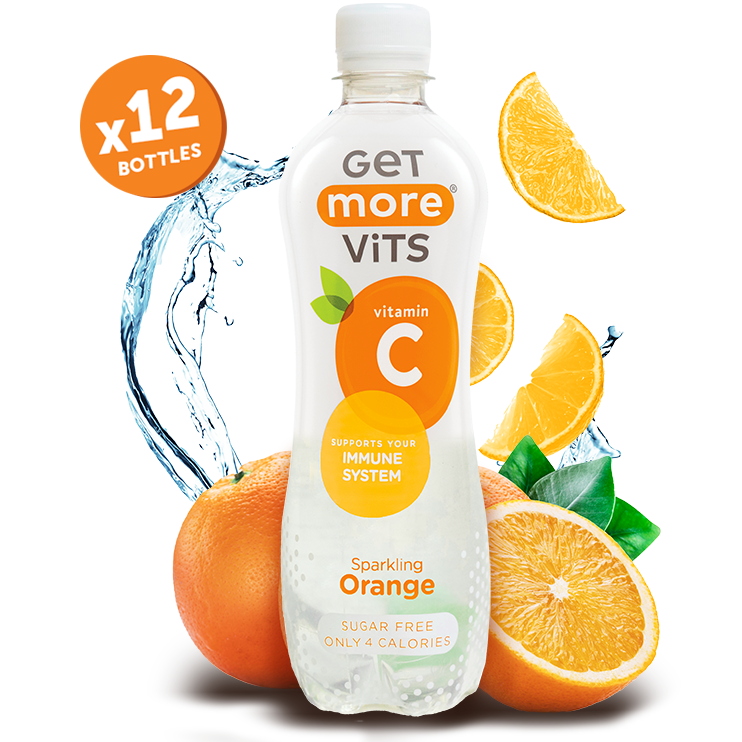 Get More Vits - Vitamin C Sparkling Orange 500ml (12 Pack)
