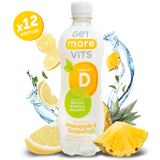 Get More Vits - Vitamin D Pineapple & Grapefruit Sparkling Drink 500ml (12 Pack)