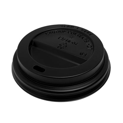 12oz / 16oz Black Sip Through Coffee Cup Lids - Pack of 1000