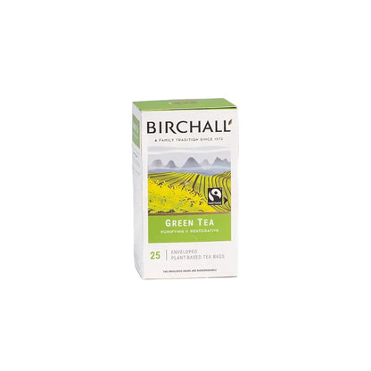 Birchall Green Tea Individually Wrapped Envelope Tea Bags – 25 Pack