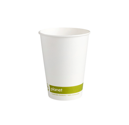 12oz Planet Double Walled Compostable Aqueous Lined Takeaway Coffee Cups - (Box of 500)