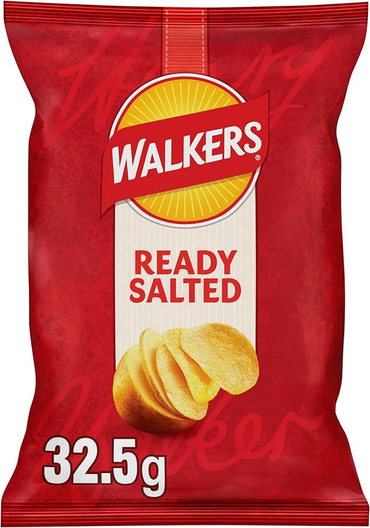 Walkers Ready Salted Crisps 32.5g - Box of 32