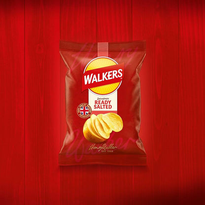 Walkers Ready Salted Crisps 32.5g - Box of 32