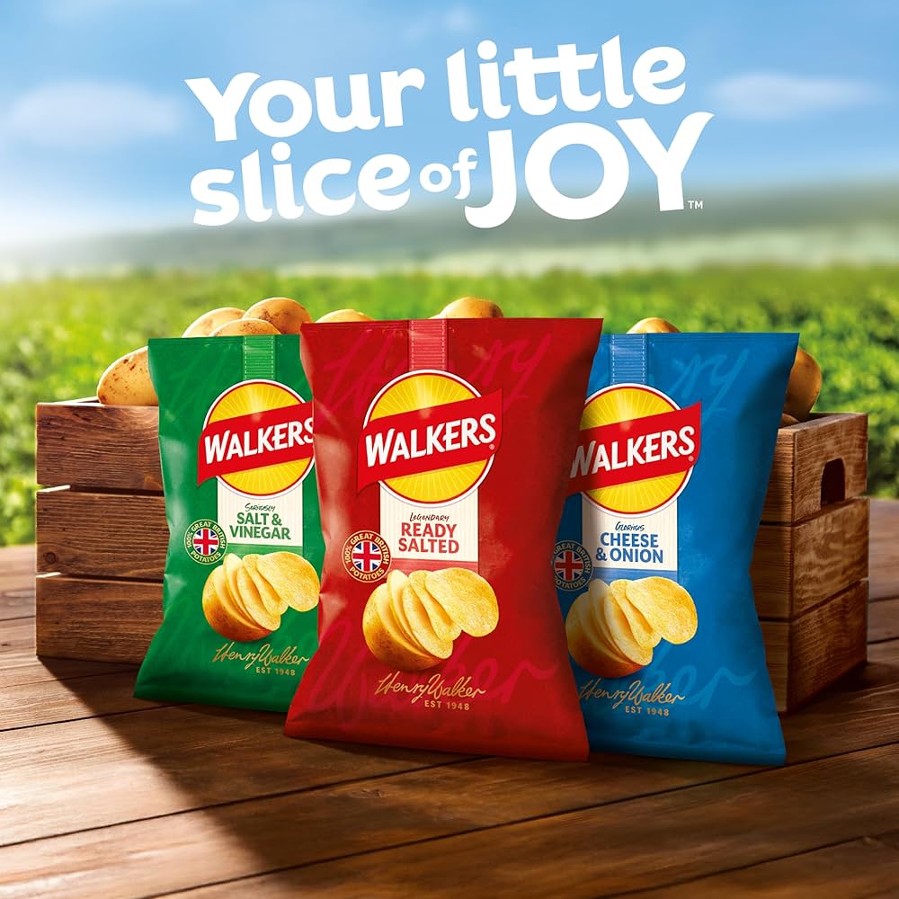 Walkers Ready Salted Crisps 32.5g - Box of 32