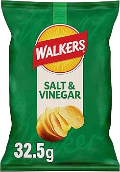 Walkers Crisps: Salt & Vinegar - 32.5g (Box of 32)