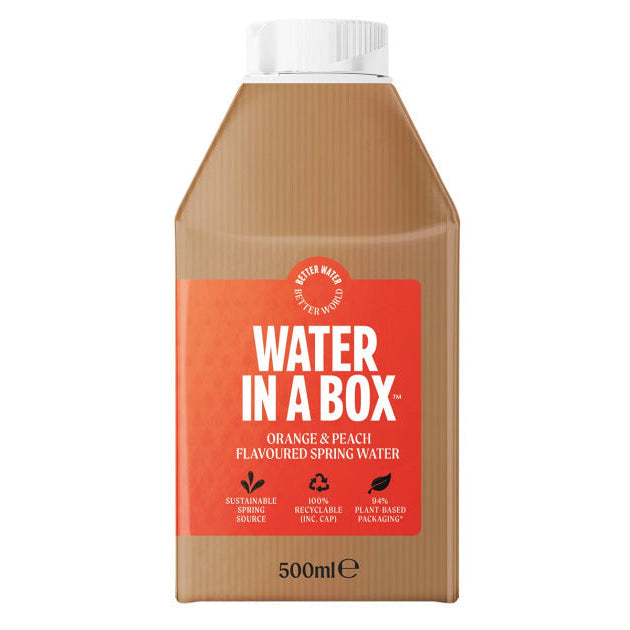 Water in a Box Orange & Peach Spring Water - 12 x 500ml