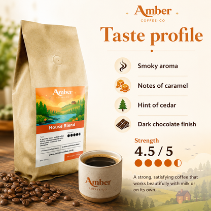 Amber Coffee Co House Blend Coffee Beans - 1kg (Case of 6)