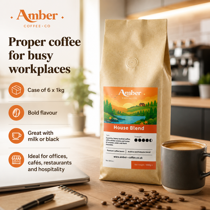 Amber Coffee Co House Blend Coffee Beans - 1kg (Case of 6)