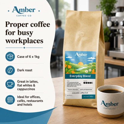 Amber Coffee Co Everyday Blend Coffee Beans - 1kg (Case of 6)