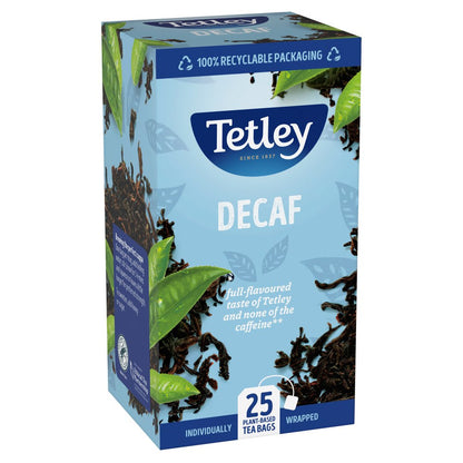 Tetley Decaf Individually Wrapped Envelope Tea Bags – 25 Pack
