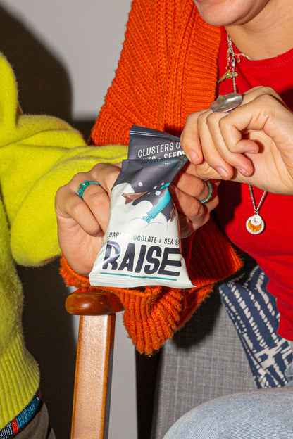 Raise Snacks Dark Chocolate & Sea Salt Clusters 35g - (Pack of 12)