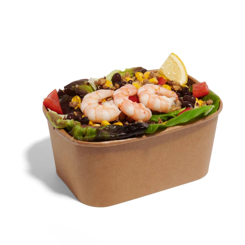1000ml Rectangular Kraft Deli Bowls - Pack of 50