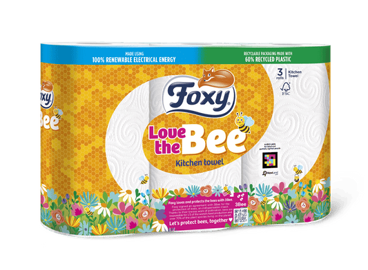 Foxy 3-Ply Kitchen Towel – Pack of 3 – Love The Bee