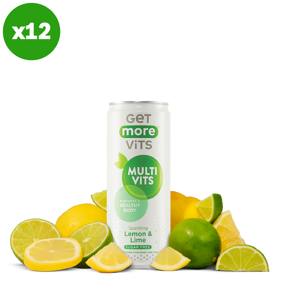 Get More Vits - Multivitamin Sparkling Lemon & Lime 330ml Can (12 Pack)
