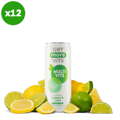 Get More Vits - Multivitamin Sparkling Lemon & Lime 330ml Can (12 Pack)