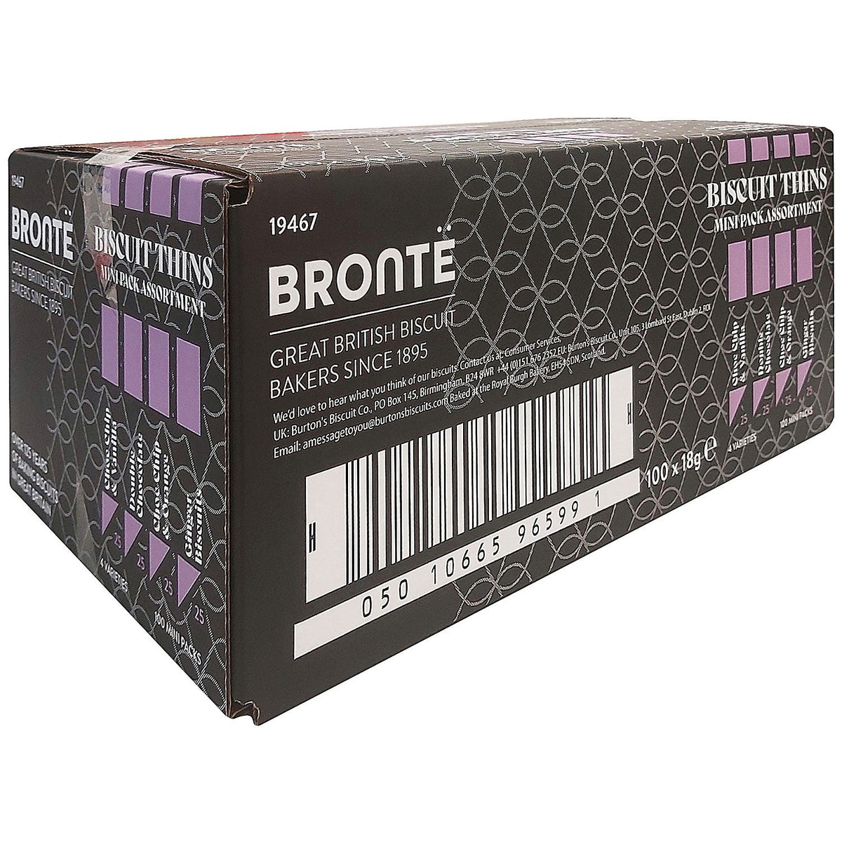 Bronte Thins Individually Wrapped Biscuit Portions - 4 Varieties (Box of 100)