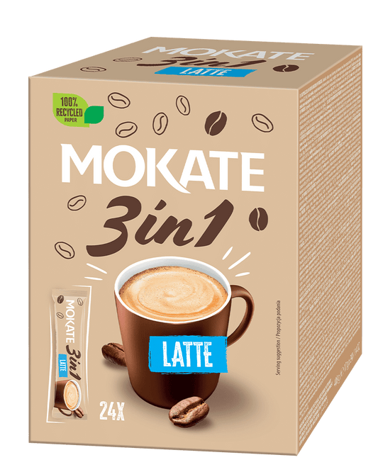 Mokate 3-in-1 Latte Instant Coffee Sachets - Pack of 24