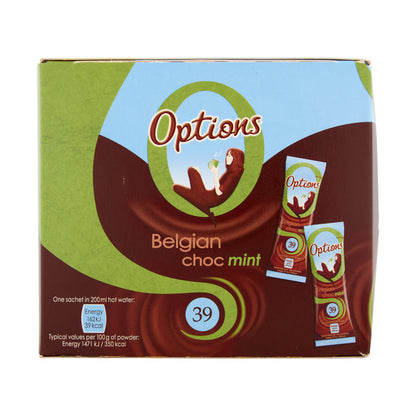 Options Mint Hot Chocolate Sachets – Individual Portions – 30 Pack