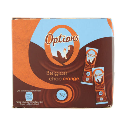 Options Orange Hot Chocolate Sachets – Individual Portions – 30 Pack