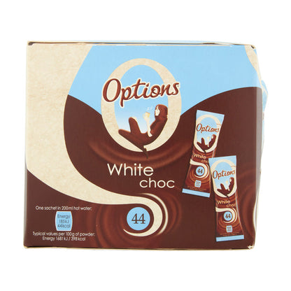 Options White Hot Chocolate Sachets – Individual Portions – 30 Pack