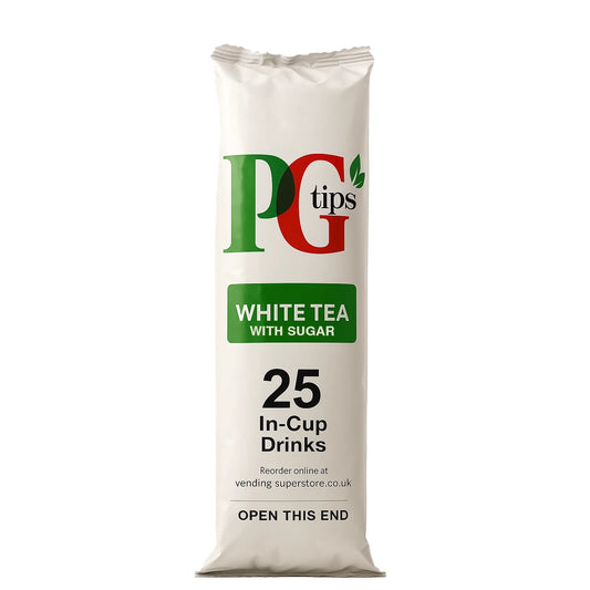 Incup Vending Drinks - PG Tips Tagged Tea White With Sugar - (Pack of 25 Cups / 300 Cups)