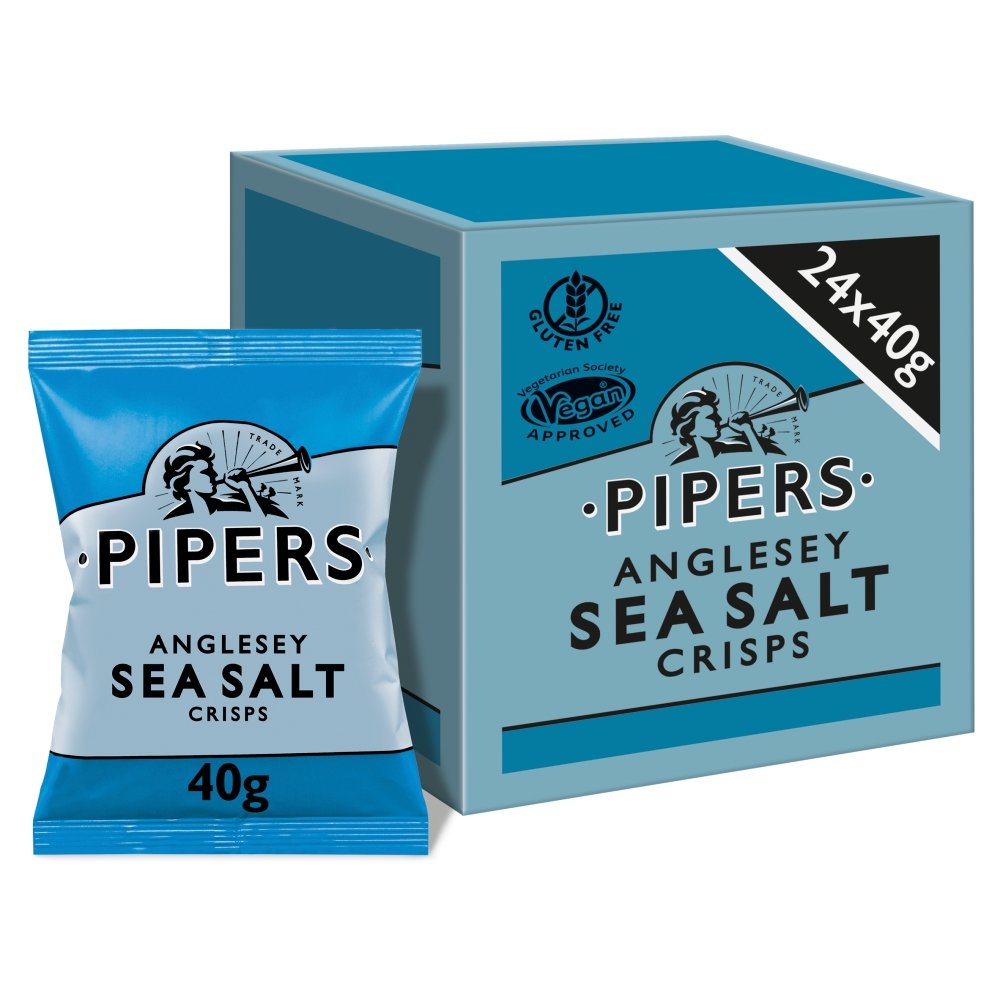 Pipers Anglesey Sea Salt Crisps 40g (Box of 24)