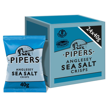 Pipers Anglesey Sea Salt Crisps 40g - (Box of 24)