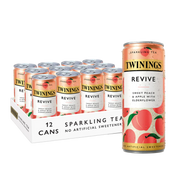 Twinings Revive Sparkling Tea - Sweet Peach & Apple With Elderflower - 12 x 250ml Cans